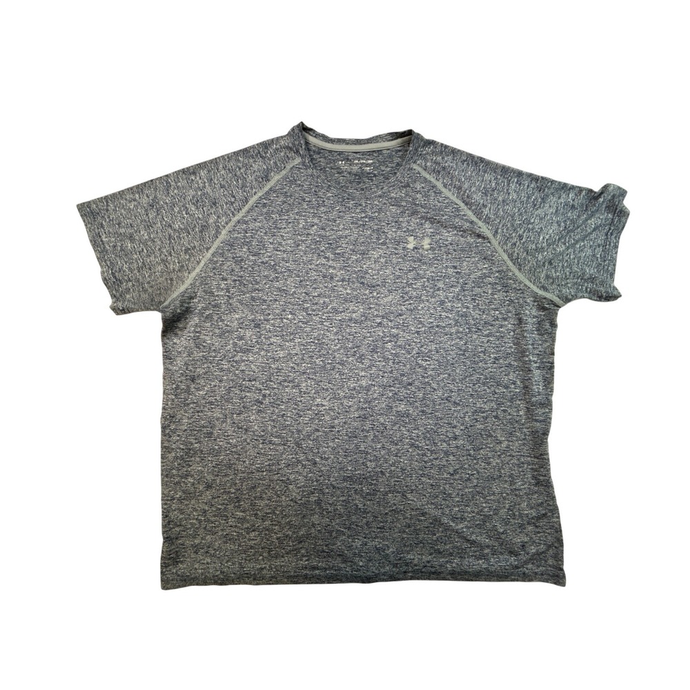 Under Armour Men HeatGear 2XL Blue Heather Space Dye Short Sleeve Training Shirt